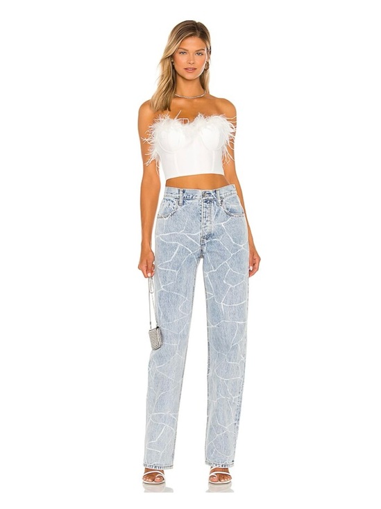 Superdown Tops - Superdown Ramona White Feather Bustier Top XS 🤍✨